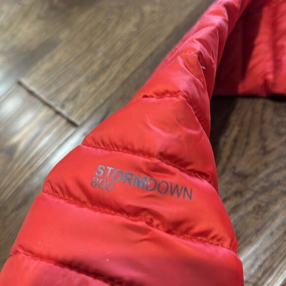 Eddie Bauer Red First Ascent Hooded Down Puffer Zip Jacket Coat Womens TM Tall M - Picture 3 of 10